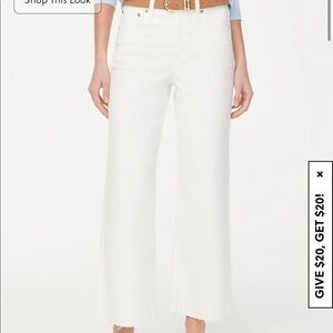 J. Crew white wide leg crop jeans